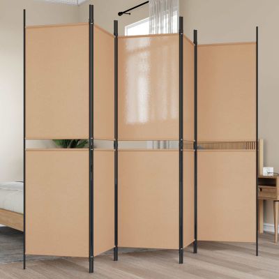 vidaXL 5-panelový paravan Béžová 250 x 180 cm Látka