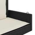 vidaXL Hojdacia lavica s vankúšmi čierna 119x56x48 cm polyratan