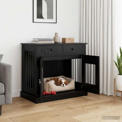 vidaXL Nábytok pre psa Čierny dub 90 x 47,5 x 80 cm Kompozitné drevo