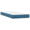 vidaXL Posteľný rám boxsping s matracom tmavomodrý 90x210 cm zamat