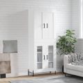 vidaXL Vysoká skrinka lesklá biela 69,5x34x180 cm spracované drevo