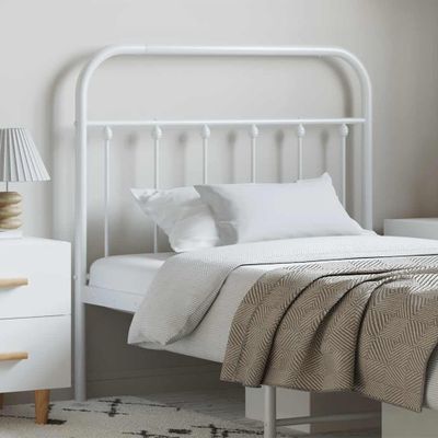 vidaXL Kovové náhradné čelo postele biele 100 cm