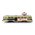 Kovová česká retro električka modrá 16 cm PRAGUE - otváracie dvere