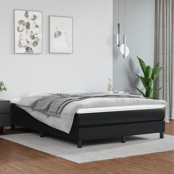 vidaXL Posteľný rám s boxspringom čierny 140x190 cm umelá koža