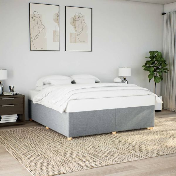 vidaXL Posteľ bez matraca bledosivá 200x200 cm látka