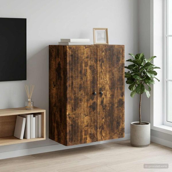 vidaXL Nástenná skrinka Dymový dub 66 x 34,5 x 90 cm Kompozitné drevo