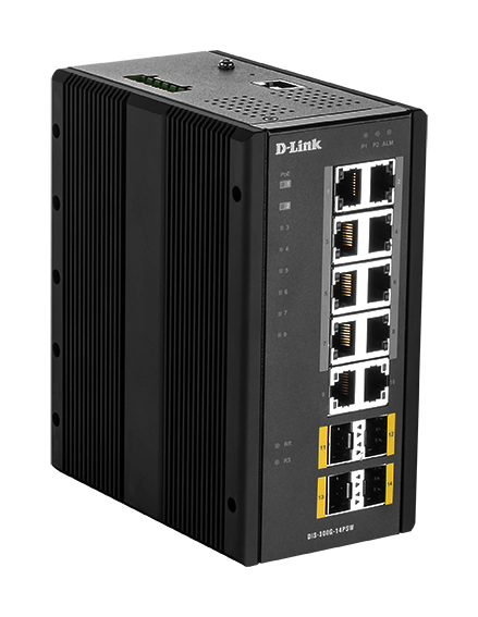 D-Link DIS-300G-14PSW Industrial Gigabit Manažérsky PoE Switch with SFP slots
