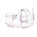 vidaXL Fóliovník s oceľovým rámom biely 12 m² 6x2x2 m