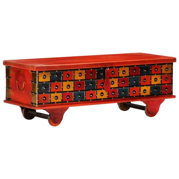 vidaXL Úložný box, červený 110x40x40 cm, akáciový masív