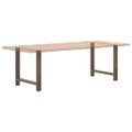 vidaXL Nohy k jedálenskému stolu, prírodná oceľ, 2 ks, 80 x (72-73) cm, oceľ