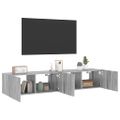 vidaXL TV nástenné skrinky s LED svetlami 2 ks sivé sonoma 80x35x31 cm