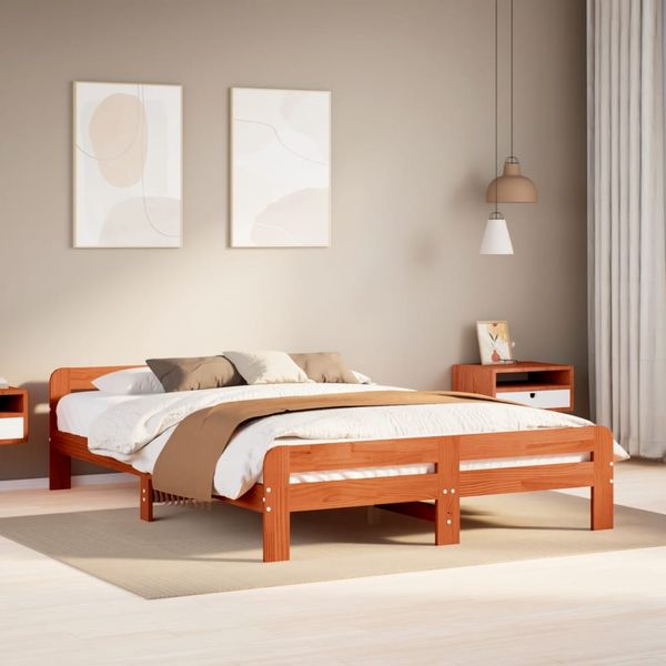 vidaXL Posteľ s matracom voskovo hnedá 160x200 cm masívna borovica
