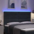 vidaXL LED hlavová doska s LED pásikmi Biely 180 cm Zamat
