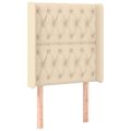 vidaXL Čelo postele so záhybmi krémové 83x16x118/128 cm látka