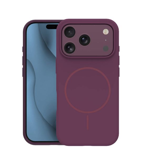 Silikónové tenké Mag puzdro pre iPhone 17 Pro 6,3" / iPhone 18 Pro 6,3" tmavá čerešňa