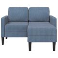 vidaXL 2-miestna pohovka s leňoškou v tvare L Modrá 125 cm ľanová