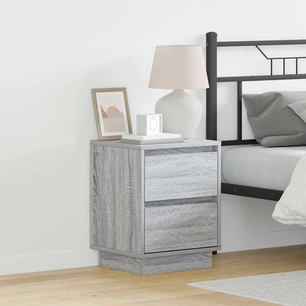 vidaXL Nočný stolík 2 pcs Sivá 39 x 34,5 x 50 cm Kompozitné drevo