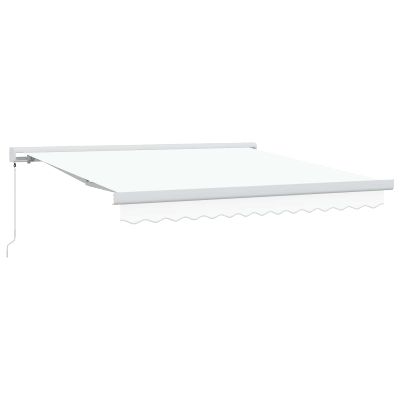 vidaXL Sklopná markíza Biela 300 x 250 cm Plátno a hliník