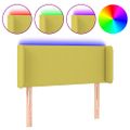 vidaXL Čelo postele s LED zelené 83x16x78/88 cm látka