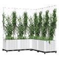 vidaXL Záhradný kvetináč s mriežkou biely 120x120x136 cm PP