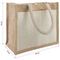 vidaXL Jutové tašky s vreckom 10 Prírodná a biela 26 x 22 x 14 cm