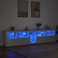 vidaXL Komoda s LED svetlami biela 283x37x67 cm