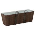 vidaXL Zábradlie 2 ks Hnedá 50 x 17 x 17 cm Kov