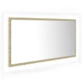 vidaXL LED kúpeľňové zrkadlo dubu sonoma 90x8,5x37 cm, akryl