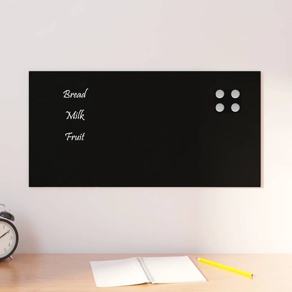 vidaXL Nástenná magnetická tabuľa čierna 60x30 cm tvrdené sklo