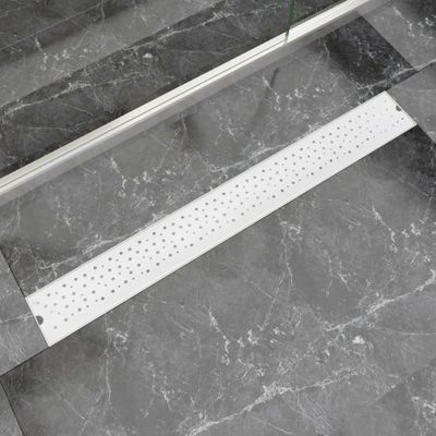 vidaXL Rovný sprchový odtok s bublinkami, 930x140 mm, nerezová oceľ
