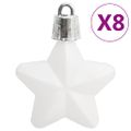 vidaXL 111-dielna sada vianočných ozdôb biela polystyrén