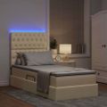 vidaXL LED úložná posteľ s matracom Krémová 90 x 200 cm Látka