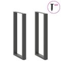 vidaXL Nohy barového stola v tvare U, 2 ks, antracitové, 50 x (100-101) cm, oceľ