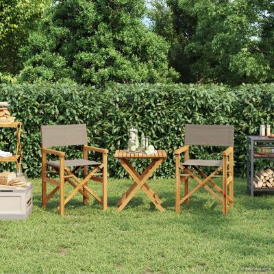 vidaXL Riaditeľská stolička 100% polyester a masívny teak