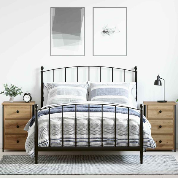 vidaXL Nočný stolík 2 pcs Hnedá 40 x 36 x 60 cm Masívne obnovené drevo