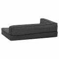 vidaXL Ergonomický matrac pre psa 75x53 cm ľanový vzhľad flís tmavošedý