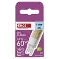 LED žiarovka Classic JC / G9 / 4,9 W (60 W) / 806 lm / Studená biela