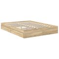 vidaXL Úložná posteľ Sonoma dub 150 x 200 cm Kompozitné drevo