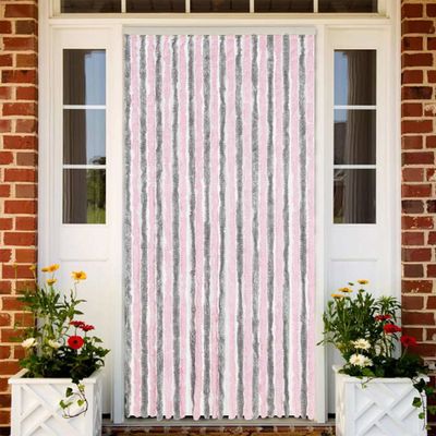 vidaXL Záves proti hmyzu strieborno-sivý a ružový 100x230 cm ženilka