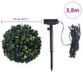 vidaXL Umelé buxusové gule s LED svetlami, 4 ks, zelená, 12 cm
