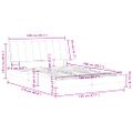 vidaXL Rám postele bez matraca Hanko tmavosivá 140x200 cm zamat