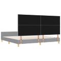 vidaXL Rám postele s čelnou doskou Svetlosivá 200 x 200 cm látka