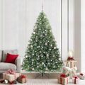 vidaXL Umelý vianočný stromček s 300 LED-i Zelená 210 cm PE a PVC