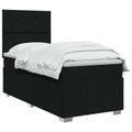 vidaXL Posteľ boxspring s matracom Čierna 100 x 200 cm Látka