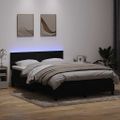 vidaXL Posteľný rám boxspring s matracom a LED čierny 160x210 cm zamat