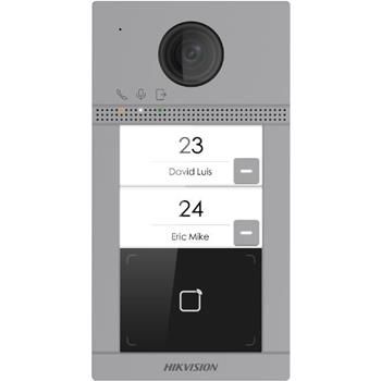 Hikvision IP dvere interkom 2-tlačidlo, čítačka kariet, 2MPx kamera, WiFi, zapustný
