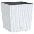 vidaXL Kvetináč s vyberateľnou vložkou biely 21 / 32 l PP ratan