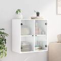 vidaXL Bočná skrinka so sklenenými dvierkami biela 68x37x68,5 cm