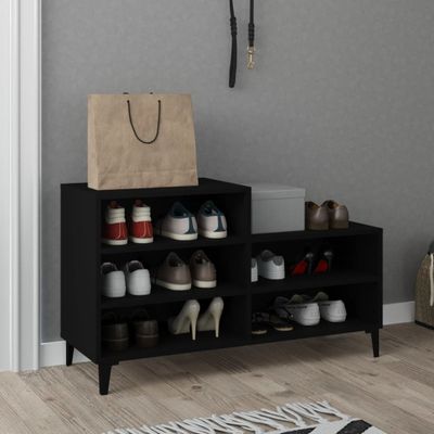 vidaXL Botník čierny 102x36x60 cm spracované drevo