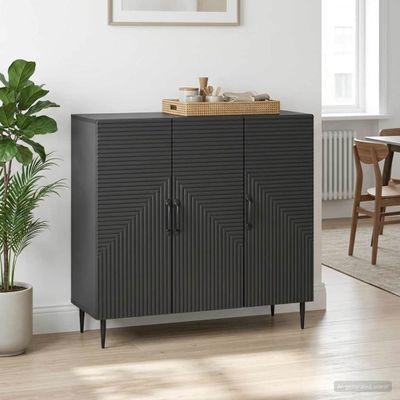 vidaXL Servírovacia skriňa Čierna 89 x 34,5 x 80 cm Kompozitné drevo